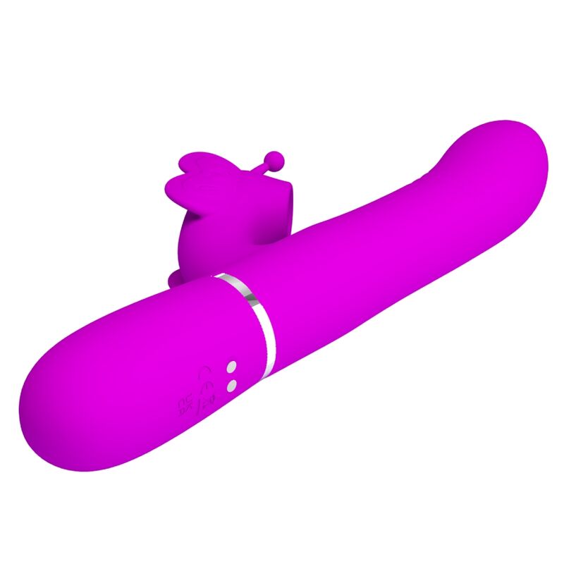 PRETTY LOVE - VIBRADOR CONEJO MULTIFUNCIÓN 4 EN 1 MARIPOSA FUCSIA