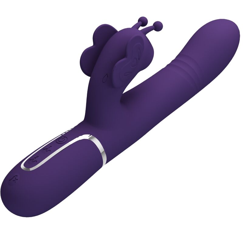 PRETTY LOVE - VIBRADOR CONEJO MULTIFUNCIÓN 4 EN 1 MARIPOSA MORADO