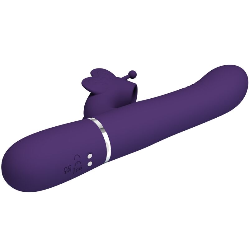 PRETTY LOVE - VIBRADOR CONEJO MULTIFUNCIÓN 4 EN 1 MARIPOSA MORADO