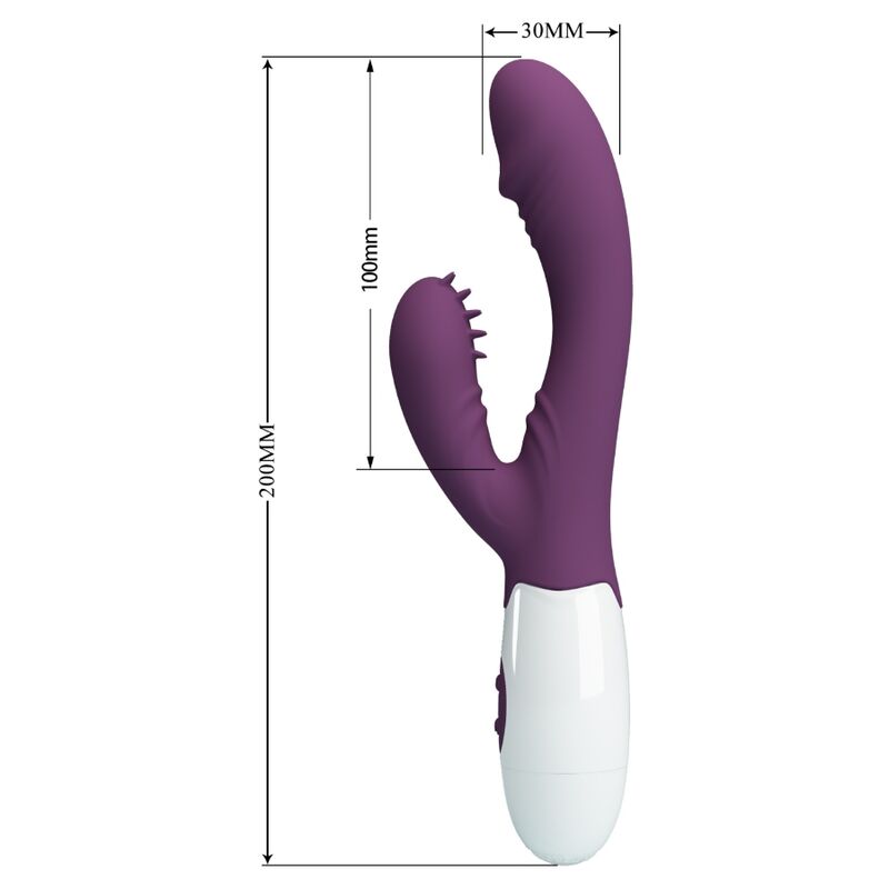 PRETTY LOVE - VIBRADOR ANDRE RABBIT Y ESTIMULADOR DEL PUNTO G MORADO