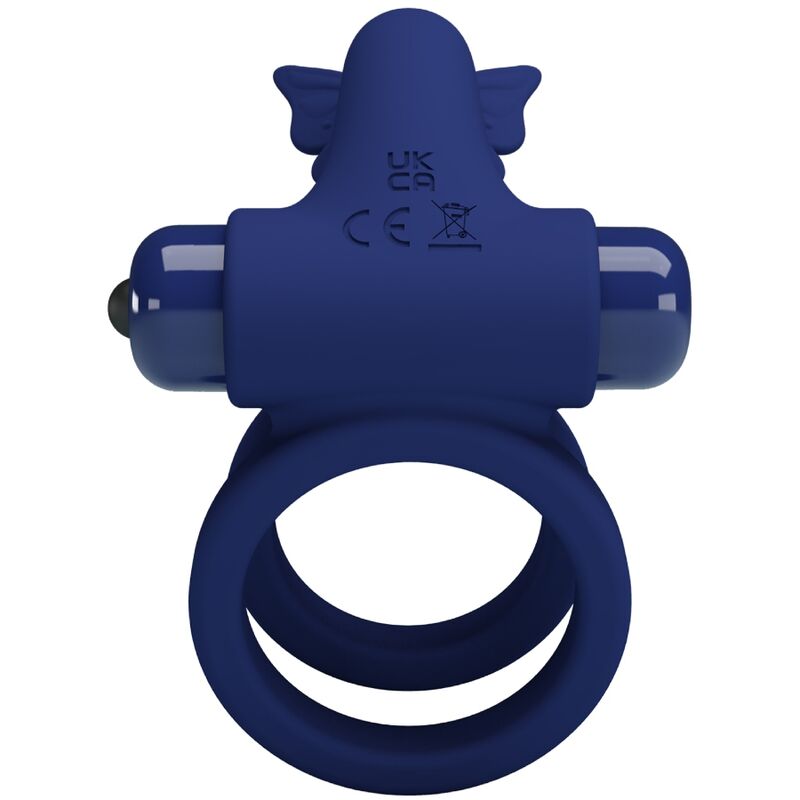 PRETTY LOVE - ANEL DUPLO JAMELE COM VIBRAÇÃO E ESTIMULADOR DE BORBOLETA AZUL