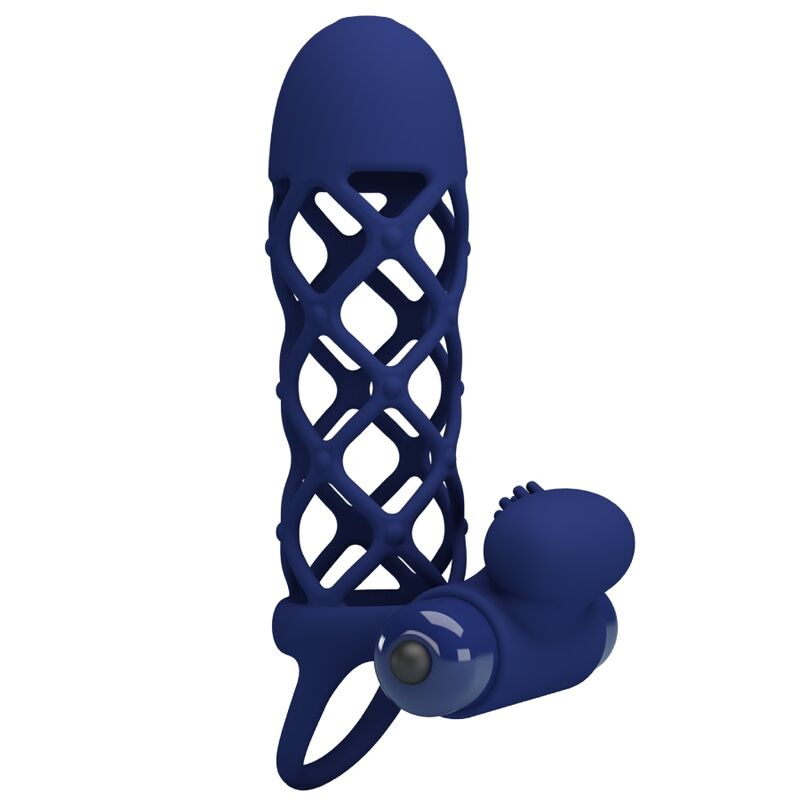 PRETTY LOVE - ANEL VIBRADOR GINN COM CAPA EM SILICONE AZUL