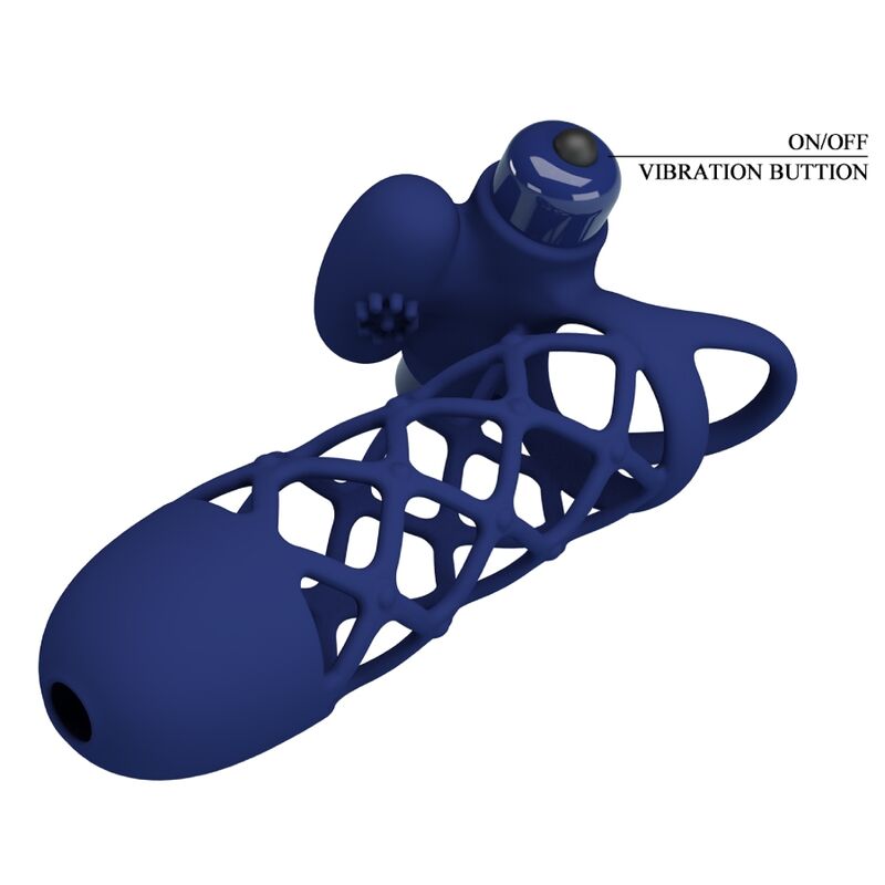 PRETTY LOVE - ANEL VIBRADOR GINN COM CAPA EM SILICONE AZUL