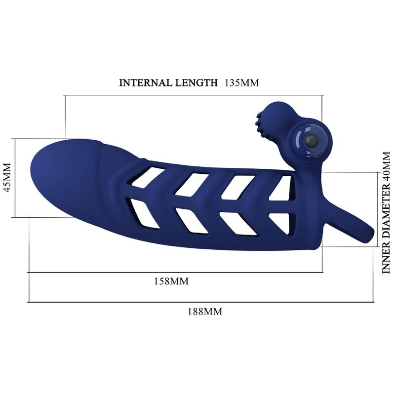 PRETTY LOVE - ANEL VIBRADOR ALTAF COM CAPA EM SILICONE AZUL