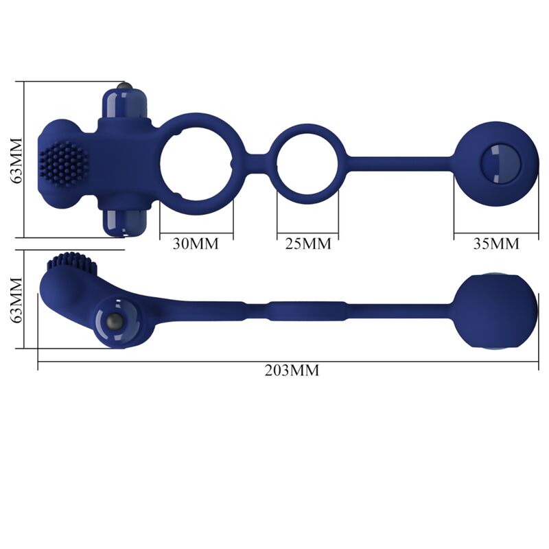 PRETTY LOVE - ANEL VIBRATÓRIO DUPLO REMINGTON COM TAMPA AZUL