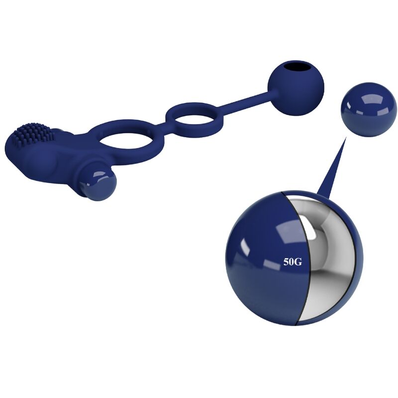 PRETTY LOVE - ANEL VIBRATÓRIO DUPLO REMINGTON COM TAMPA AZUL