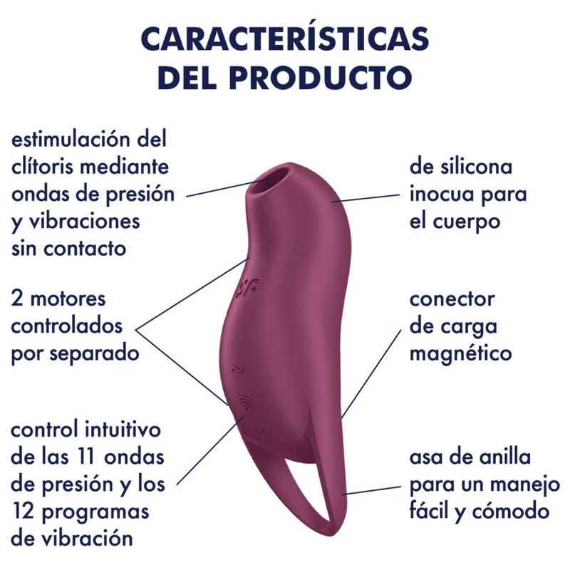 SATISFYER - POCKET PRO 1 ESTIMULADOR DE CLÍTORIS GRANATE