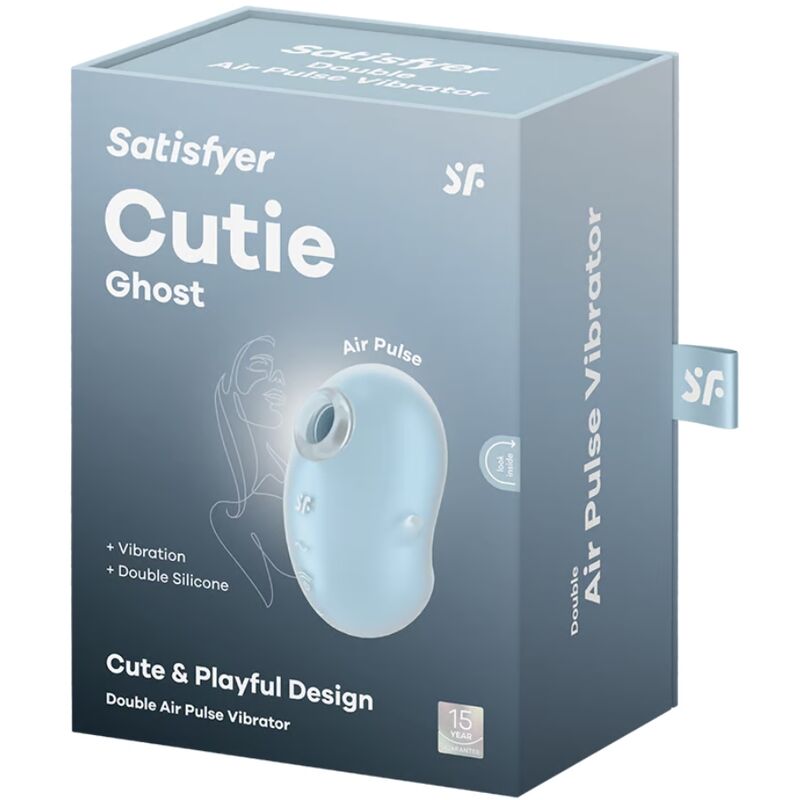 SATISFYER - CUTIE GHOST VIBRADOR DE APLICACIÓN AZUL CLARO