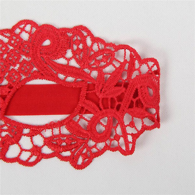 QUEEN LINGERIE - RED LACE MASK