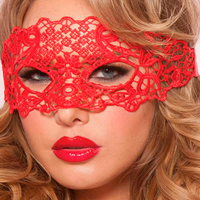 QUEEN LINGERIE - RED LACE MASK