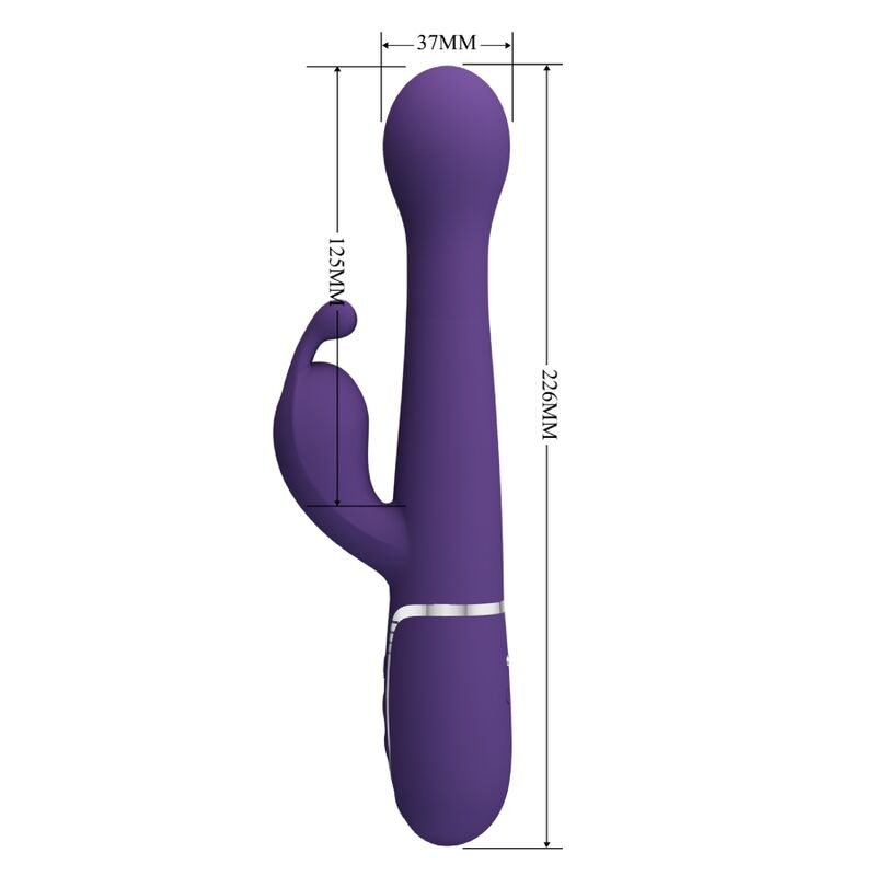 PRETTY LOVE - VIBRADOR DEJON RABBIT 3 EM 1 MULTIFUNCIONAL ROXO