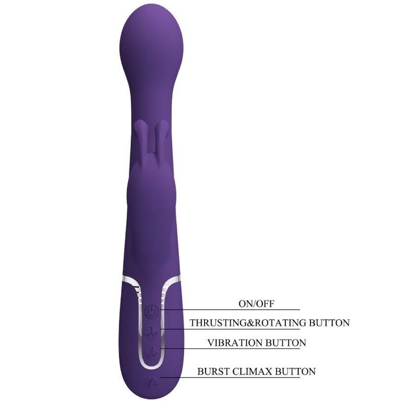 PRETTY LOVE - VIBRADOR DEJON RABBIT 3 EM 1 MULTIFUNCIONAL ROXO