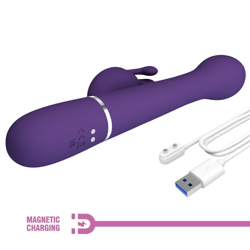 PRETTY LOVE - VIBRADOR DEJON RABBIT 3 EM 1 MULTIFUNCIONAL ROXO