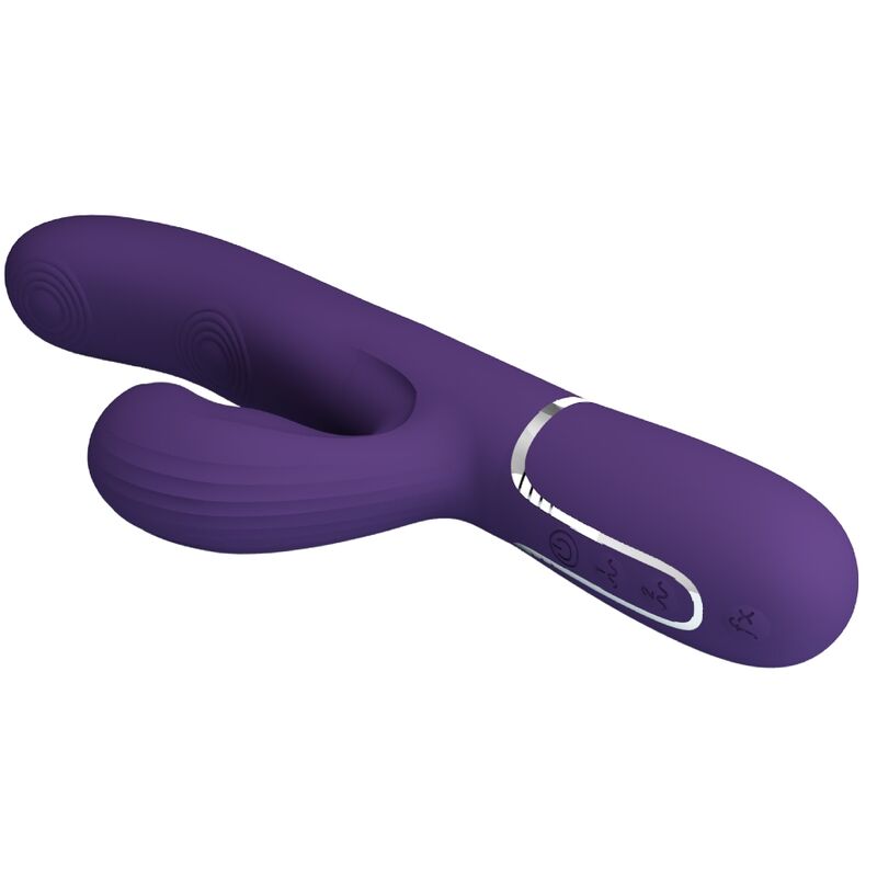 PRETTY LOVE - VIBRADOR PUNTO G PERLITA 3 EN 1 MULTIFUNCIÓN MORADO