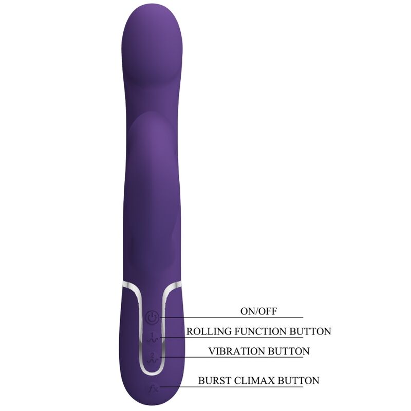 PRETTY LOVE - ZALIN RABBIT VIBRADOR PERLAS 4 EN 1 MORADO