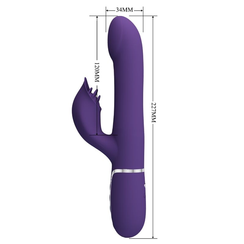 PRETTY LOVE - ZALIN RABBIT VIBRADOR PERLAS 4 EN 1 MORADO