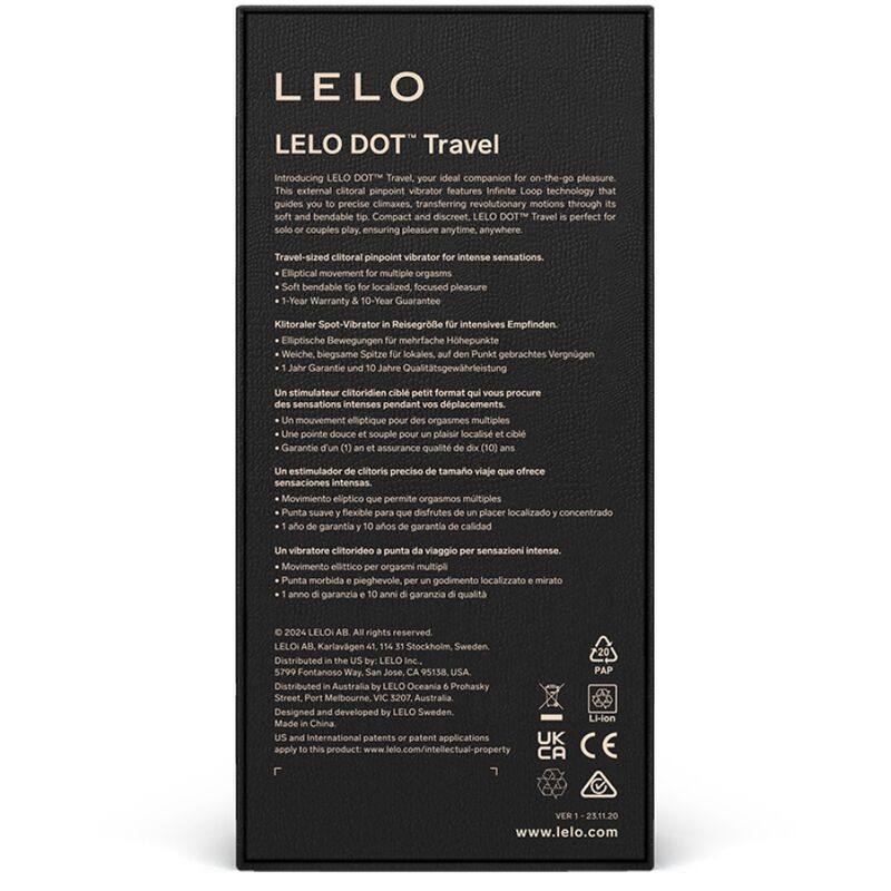 LELO - ESTIMULADOR DE CLITÓRIS ROXO DOT TRAVEL