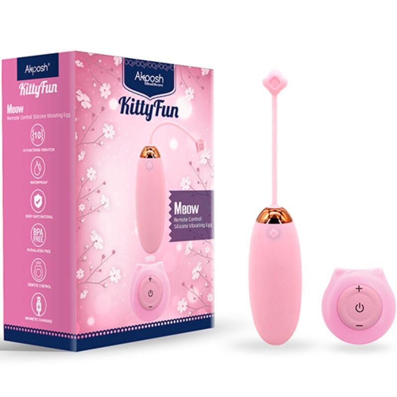 ARMONY - KITTY FUN EGG VIBRATOR COM CONTROLO REMOTO, 10 VIBRAÇÕES, ROSA
