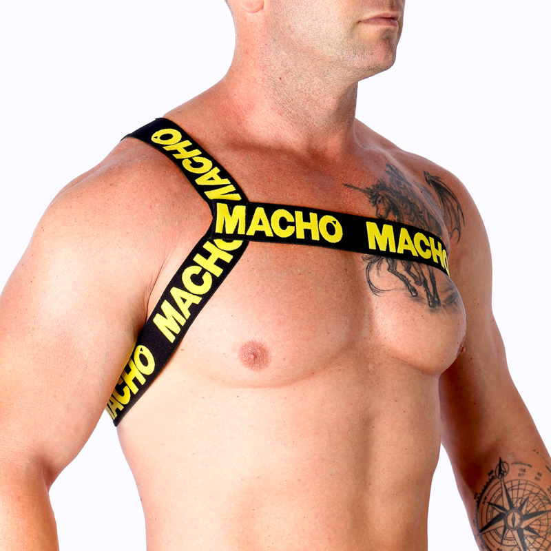 MACHO - ARNÊS ROMANO AMARELO G/GG