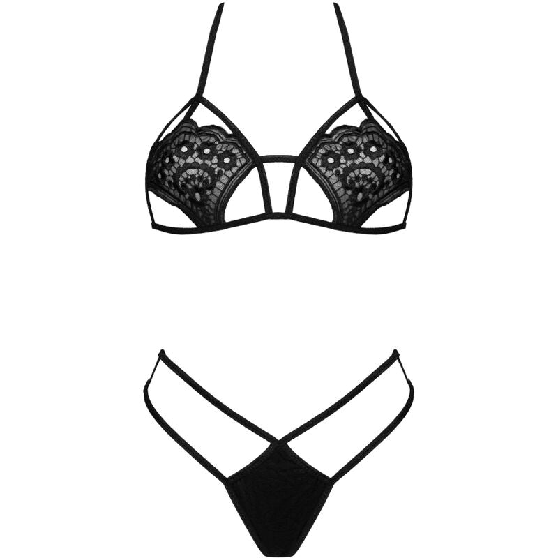 LIVCO CORSETTI FASHION - JIMENA LC 20216 BRA + THONG BLACK ONE SIZE