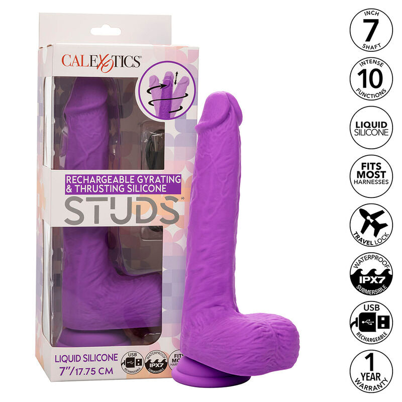 CALEXOTICS - ESTUDANTES VIBRADOR RECARREGÁVEL E ROTATIVO 10 VIBRAÇÕES ROXO