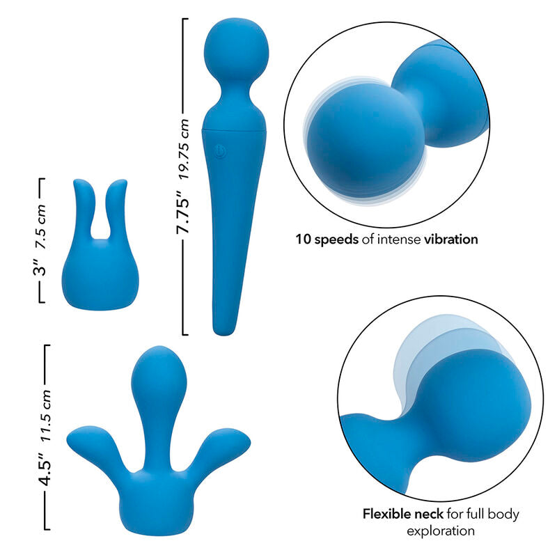 CALEXOTICS - KIT COUTURE VARILLA VIBRADORA 10 VIBRACIONES AZUL
