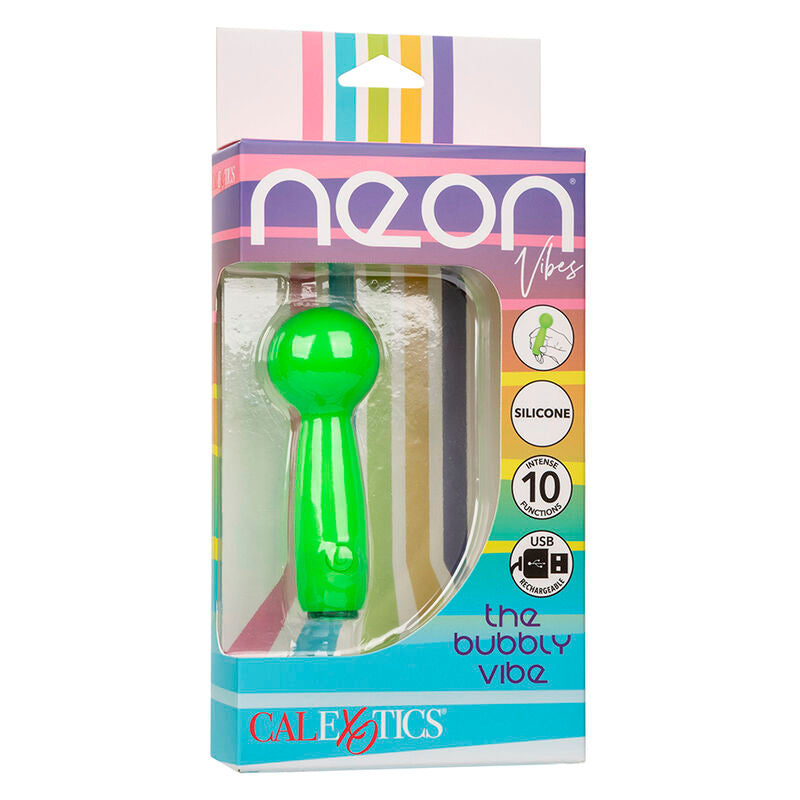 CALEXOTICS - NEON VIBES O MINI MASSAGEADOR BUBBLY VIBE COM 10 VIBRAÇÕES VERDE