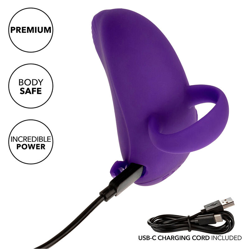 CALEXOTICS - MASAJEADOR DE MANO ENVY CON BOLA RODANTE, 7 VIBRACIONES, MORADO