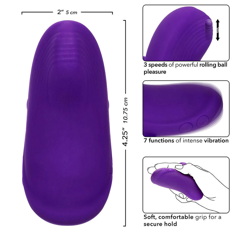 CALEXOTICS - ENVY MASSAGEADOR DE MÃO COM ESFERA DE ROLO 7 VIBRAÇÕES ROXO