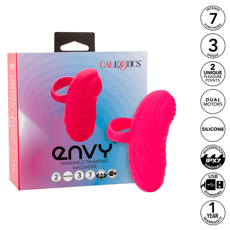 CALEXOTICS - ENVY MASSAGEADOR DE MÃO COM ESFERA ROLANTES 7 VIBRAÇÕES ROSA