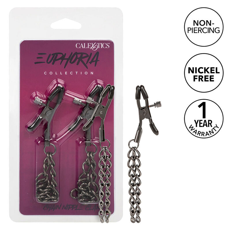 CALEXOTICS - PINZAS PARA PEZONES EUPHORIA CHAIN ​​14,5 CM