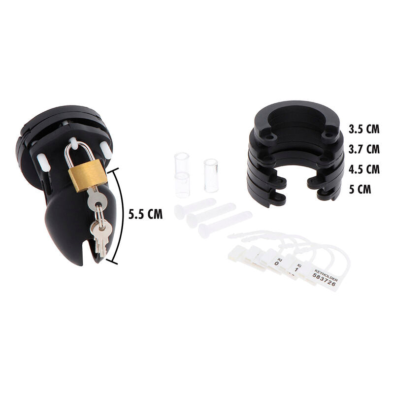 DESEJO OCULTO - GAIOLA DE CASTIDADE EXTREMA PARA PÊNIS EM SILICONE TAMANHO P PRETO