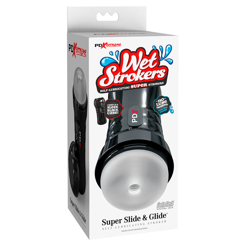 PDX EXTREME - MASTURBADOR AUTOLUBRIFICANTE SLIDE &amp; GLIDE TRANSPARENTE