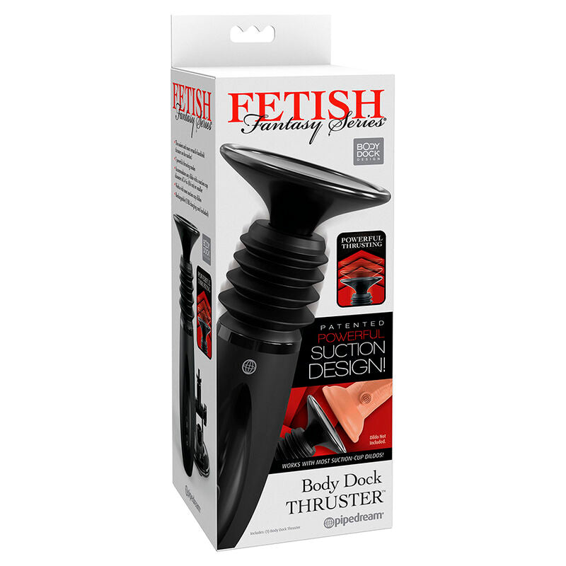 SÉRIE FETISH FANTASY - DILDO DE PULSO BODY DOCK COM 7 MODOS DE EMPURRAR, PRETO