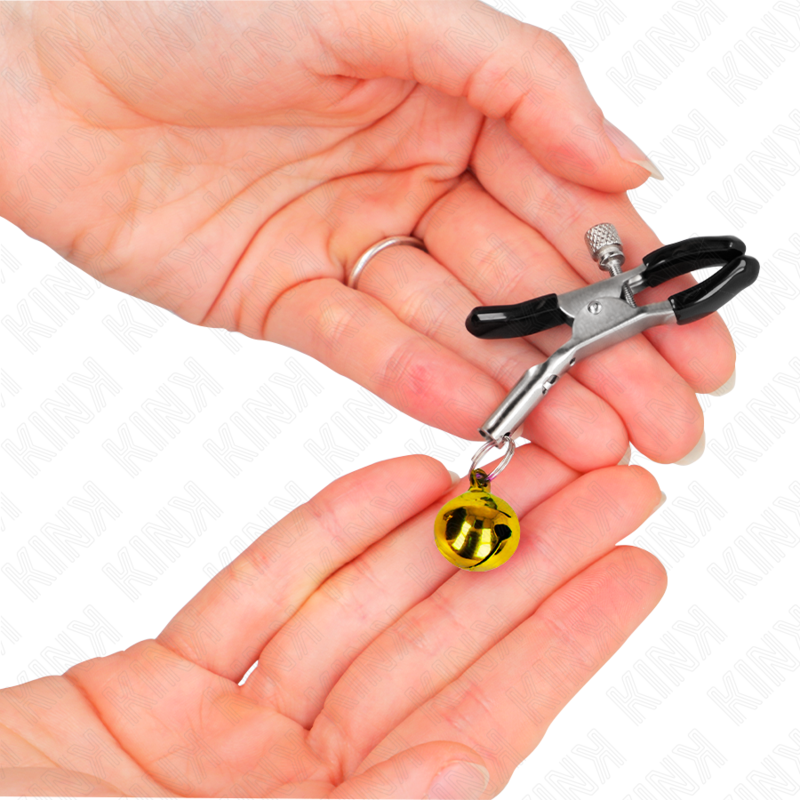 KINK - PRESILHA DE MAMILO COM SINO ÚNICO DOURADO 6 CM