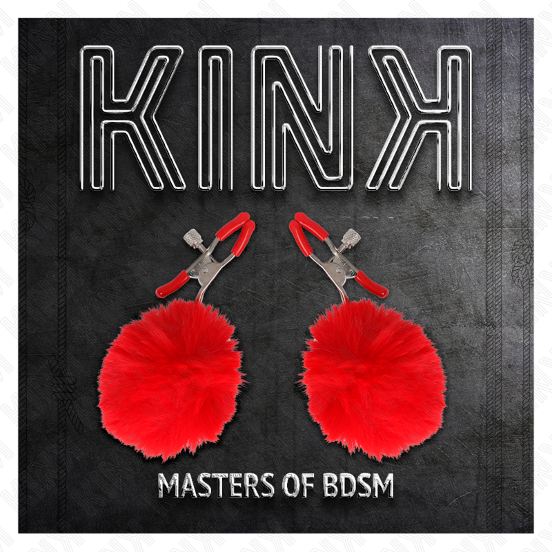 KINK - PRESILHA DE MAMILO COM BOLA DE PELE SINTÉTICA VERMELHA 6 CM