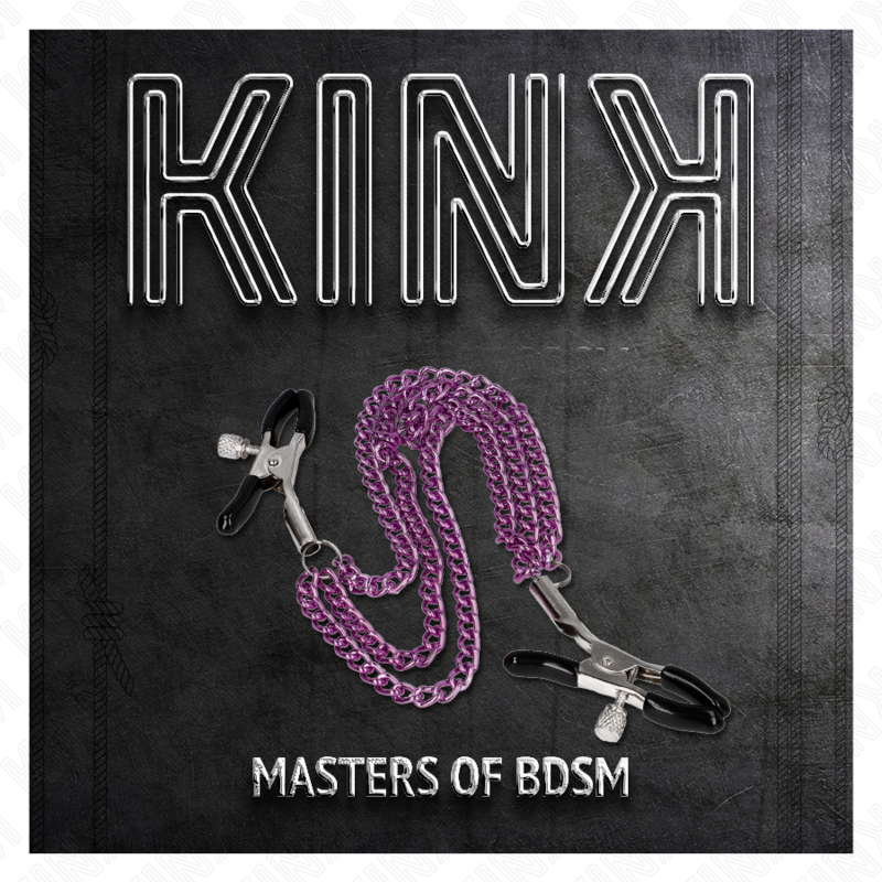 KINK - PRESILHAS DE MAMILO COM 3 CORRENTES ROXAS 20/23/28 CM