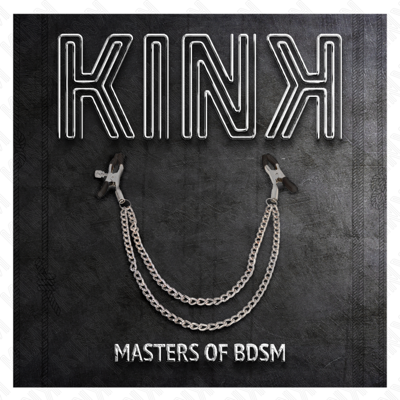 KINK - PRESILHAS DE MAMILO COM 2 CORRENTES GROSSAS PRATEADAS 20/23 CM