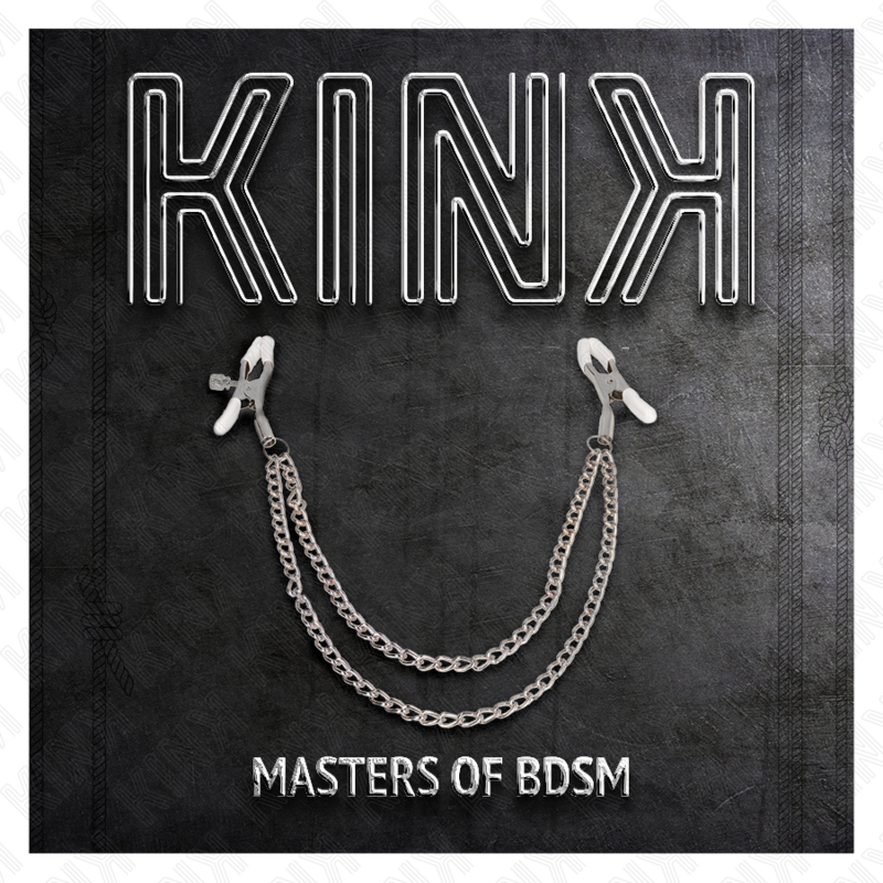 KINK - PINZAS PARA PEZONES CON 2 CADENAS FINAS PLATEADAS 20/23 CM