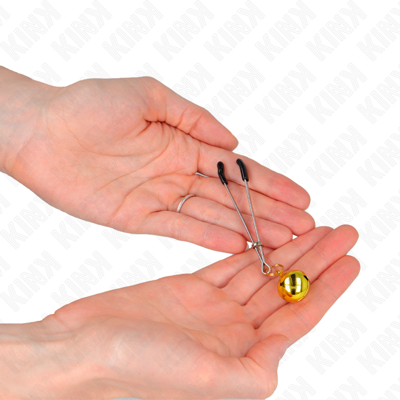 KINK - CLIPS DE MAMILO FINOS EM FORMA DE SINO, DOURADOS, 7 CM
