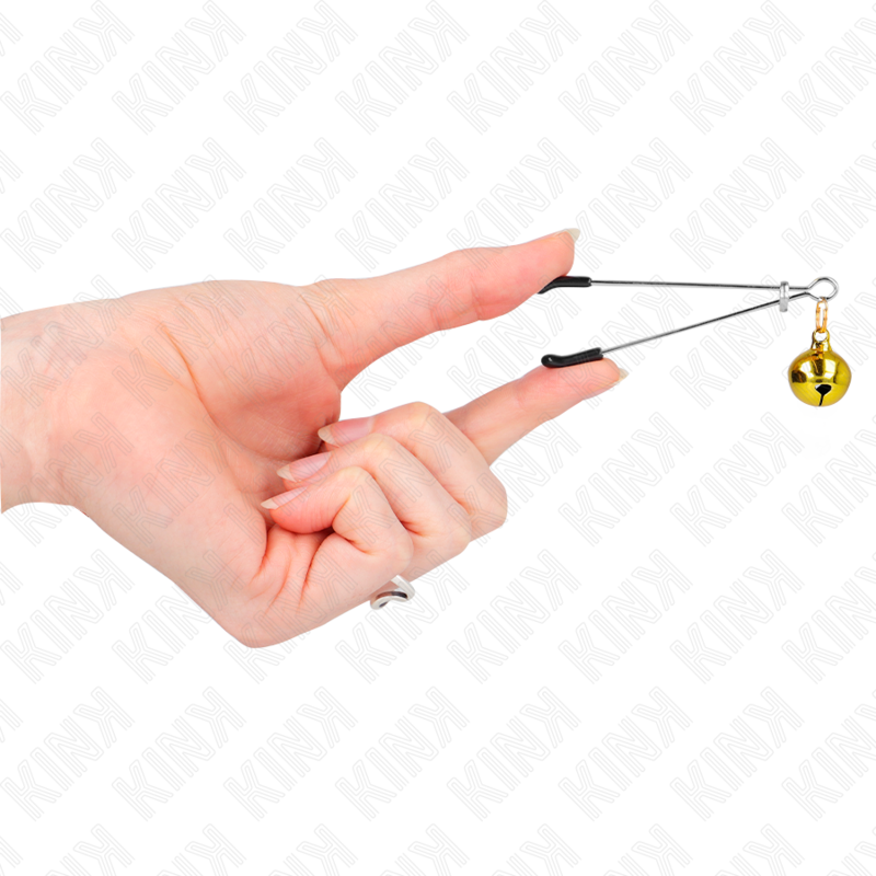 KINK - CLIPS DE MAMILO FINOS EM FORMA DE SINO, DOURADOS, 7 CM