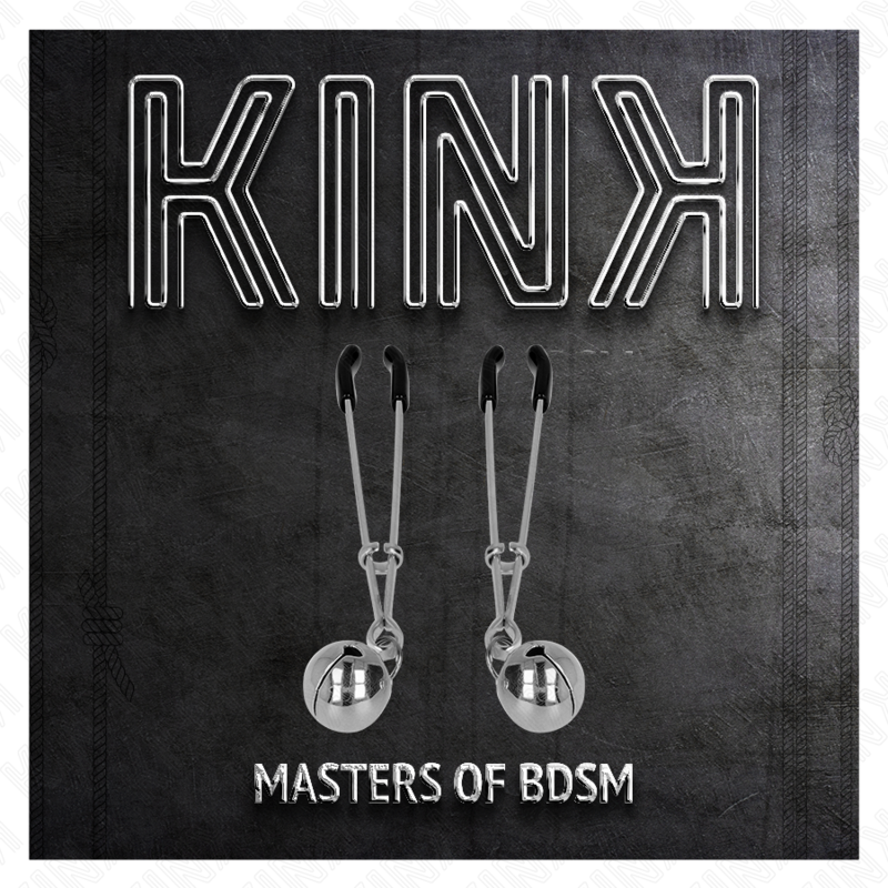 KINK - CLIPS DE MAMILO FINOS EM FORMATO DE SINO, PRATA, 7 CM