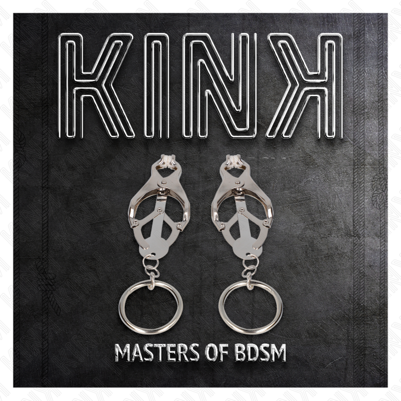KINK - CLIPS DE MAMILO COM ANEL EM FORMATO DE TREVO JAPONÊS, PRATA