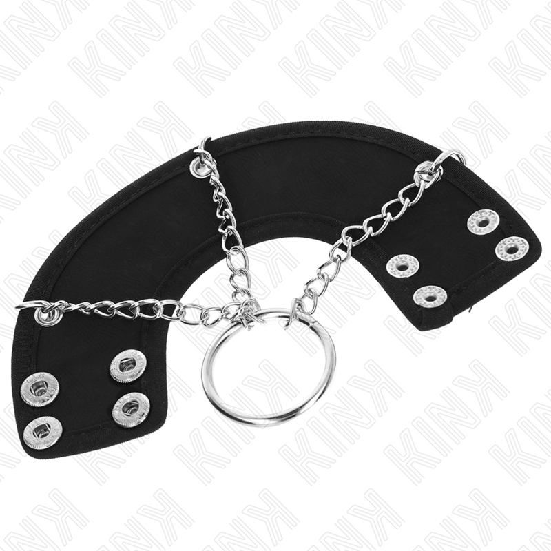 KINK - ANEL PENIANO 4 CM CORRENTE 7 CM METAL COM CINTO EM COURO