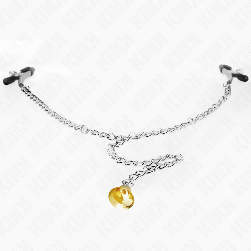 KINK - PINZAS PARA PEZONES DE CADENA CON COLGANTE DE CUERNO 30 CM