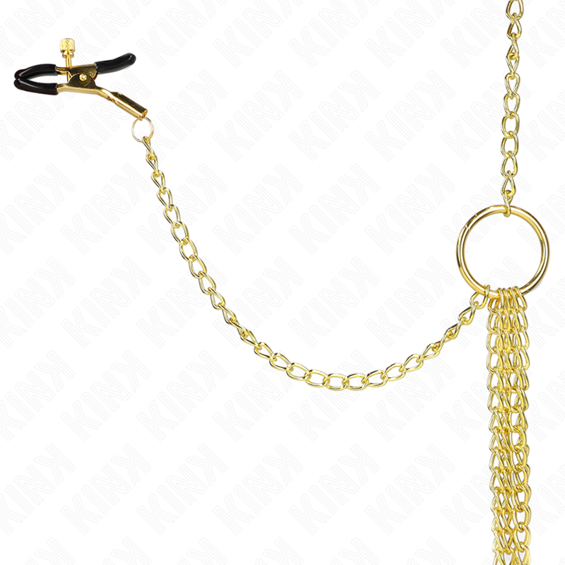 KINK - 4 PRESILHAS AJUSTÁVEIS PARA MAMILOS E CLITÓRIS, DOURADAS