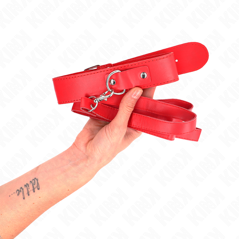 KINK - COLAR COM CINTO 116 CM ROJO PUXADOR AJUSTÁVEL 32-50 CM X 8 CM