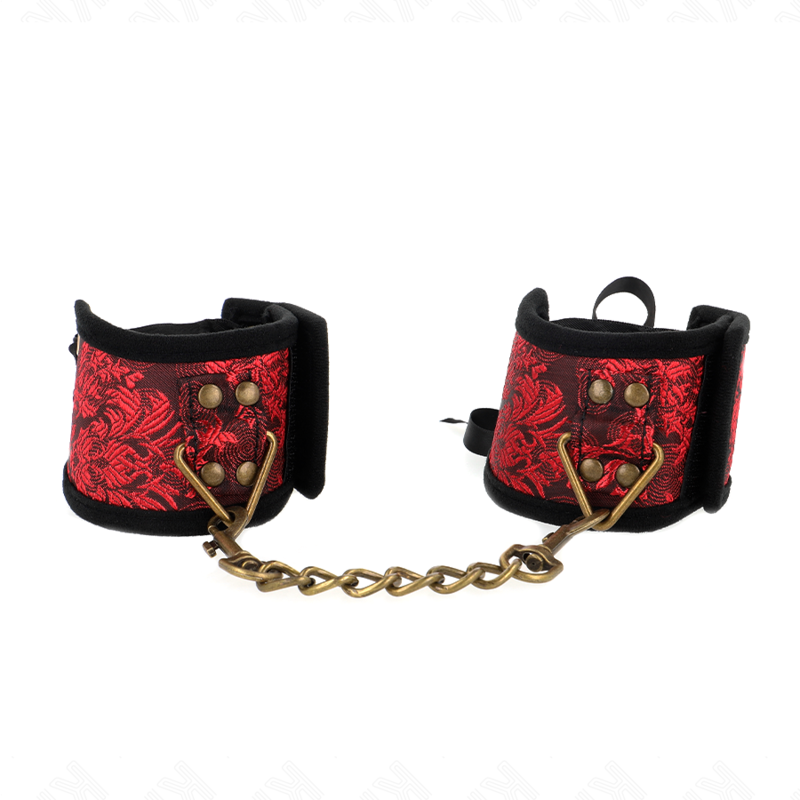 KINK - MUÑECAS DE ESCÁNDALO CON DETALLES DE ENCAJE ROJO-NEGRO 24,5 CM X 6,5 CM