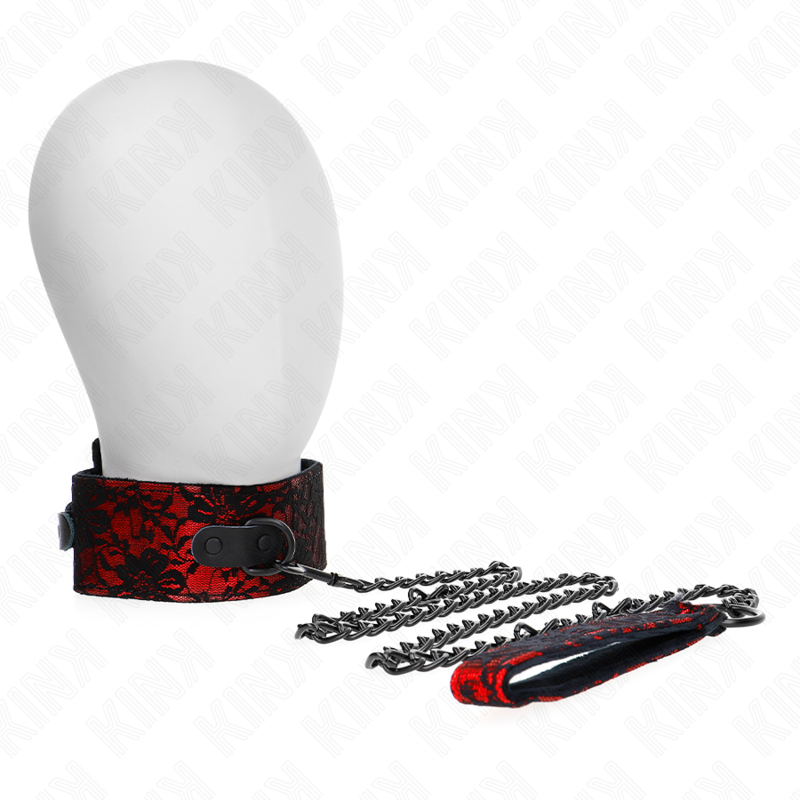 KINK - COLAR DE RENDA COM CINTO DE COURO LEGÍTIMO 105 CM / 44 X 5,5 CM