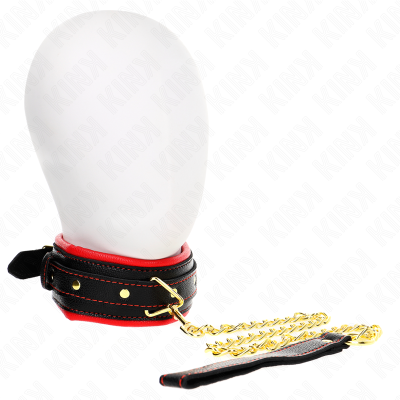 KINK - COLLAR CON CORREA DE PIEL SÍMIL ESPONJA MODELO 2 AJUSTABLE 37-54 CM X 3 CM